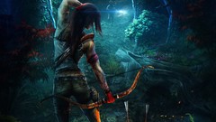 Fire woman blood Anime arrows bows tomb raider lara croft 