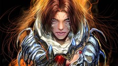 Fire woman comics artwork witchblade fantasy art cover art 