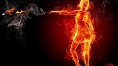 Fire woman flames digital art