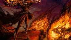 Fire woman mage fantasy art