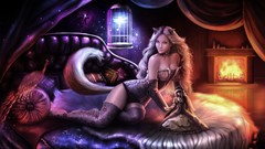 Fire woman old beds drawings bedroom anime girls fan art tails 