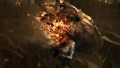 Fire woman Umbrellas artwork