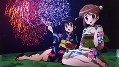 Fireworks anime girls shakugan no shana yukata yoshida kazumi 