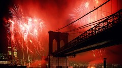 Fireworks Bridges architecture cityscapes