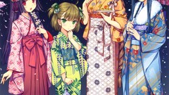 Fireworks kimono night sky Sayori Neko Works