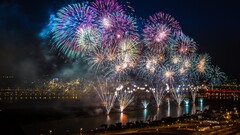 fireworks night colorful City