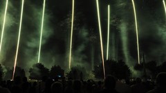 Fireworks nighttime long exposure light beams