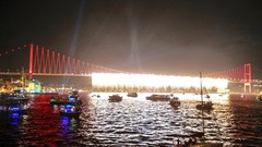 Fireworks Turkey Istanbul Bridges cities cityscapes bosphorus 