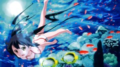 Fish Anime underwater k - on black hair nakano azusa bikini 