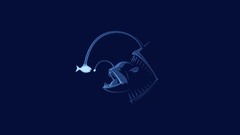 Fish blue background monochrome Lamps artistic anglerfish