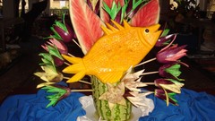 Fish fruits fruit carving