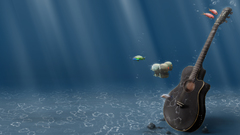 Fish guitars underwater