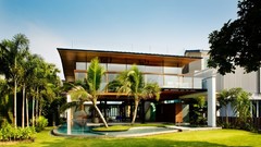 Fish House palm trees swimming pools renders