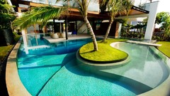 Fish House palm trees swimming pools renders