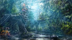 Fishing Bicycles anime girls op-center original characters