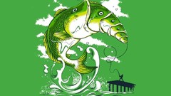 Fishing fish funny minimalistic