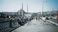 Fishing Istanbul cityscapes mosques galata bridge Galata