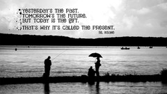 Fishing motivation silhouettes lakes Quotes grayscale