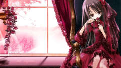 Fishnet lingerie black hair