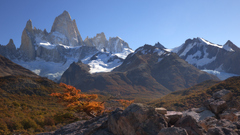 fitz roy patagonia Monte Fitz Roy Mountains fall snow clear sky