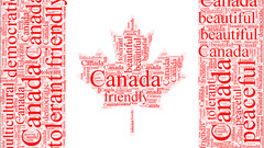 Flag Canada words abstract