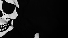 flag skull Minimalism pirates simple monochrome