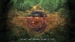 Flags Brazil message protest government digital art Quotes 