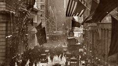 Flags crowd sepia Wall