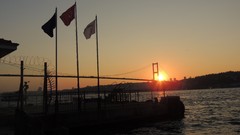 Flags Turkey Istanbul Bosphorus Bridge