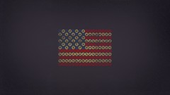 Flags us open minimalistic