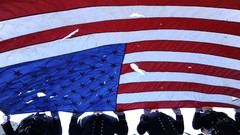 Flags USA ground new york city anniversary