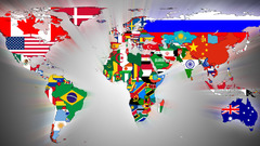 Flags world map