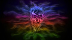 Flame colors skulls multicolor