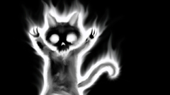 Flames black dark cats