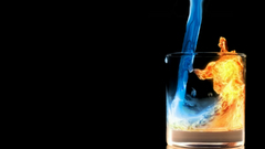 Flames blue yellow glasses