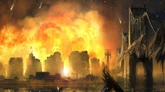 Flames fire destruction Bridges