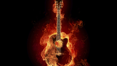 Flames fire guitars black