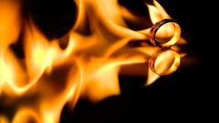 Flames fire rings black