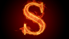 Flames fire Typography alphabet