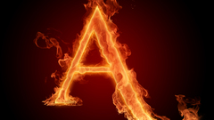 Flames fire Typography alphabet
