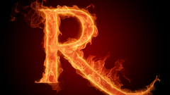 Flames fire Typography alphabet