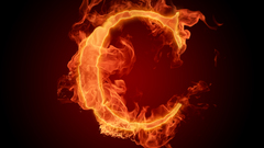 Flames fire Typography alphabet