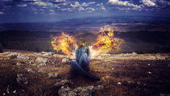 Flames girl blue Avatar