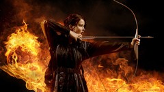 Flames jennifer lawrence the hunger games katniss everdeen bow 