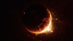 Flames outer space red