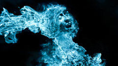 Flames smoke faces black