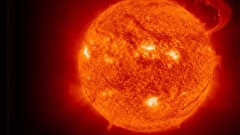 Flames sun outer space