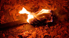 Flaming torchyup high