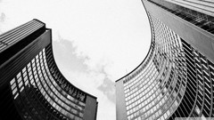 Flat black and white Toronto cityscapes