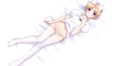 Flat white Anime chest blondes anime girls brown eyes ecchi 